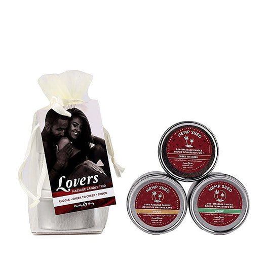 Earthly Body Hemp Seed Lovers Mini Scented Candles 3 Pack - Sex Pheromones and Perfumes