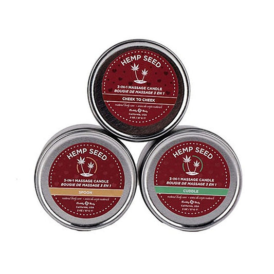 Earthly Body Hemp Seed Lovers Mini Scented Candles 3 Pack - Sex Pheromones and Perfumes