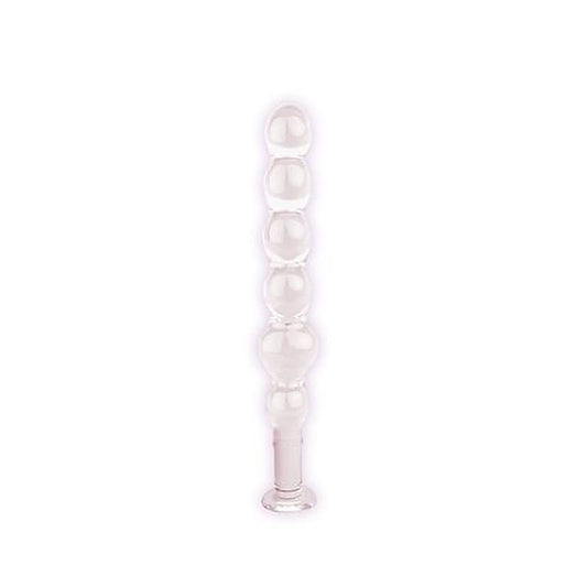 Icon Brands The 9s Glass First Thins Elliptical Glass Anal Beads Clear