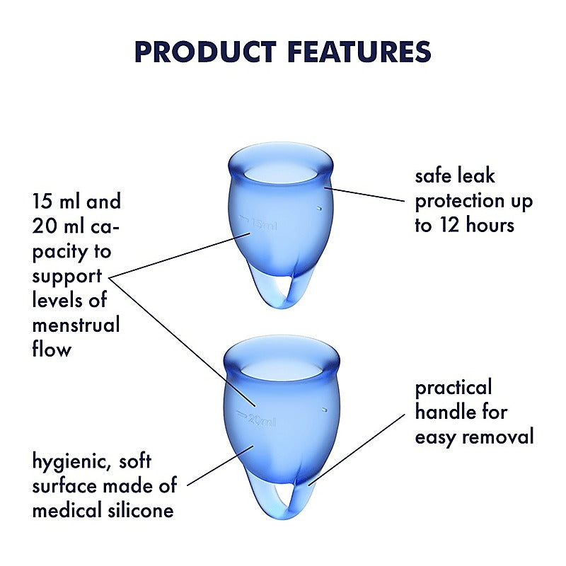 Feel Confident Silicone Menstrual Cups by Satisfyer - Condoms