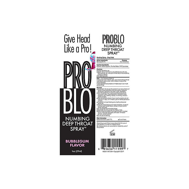 ProBlo Flavoured Deep Throat Spray by Little Genie - Delay and Excite Sprays