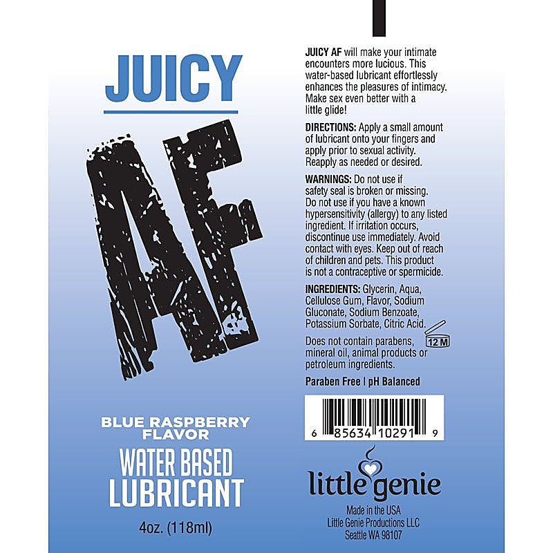 Little Genie Juicy AF Flavoured Water Based Lubricant 120 ml - Water Based Lubes