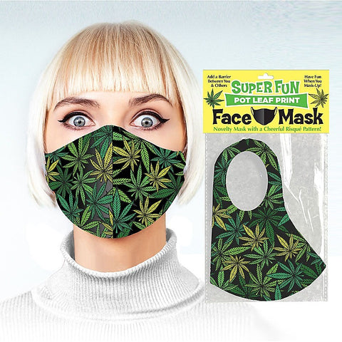 Super Fun POT LEAF Novelty Face Mask by Little Genie - Masks And Blindfolds