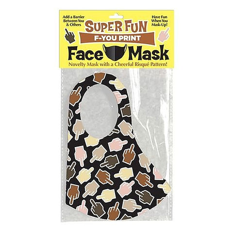 Super Fun F U FINGER Novelty Face Mask by Little Genie - Masks And Blindfolds