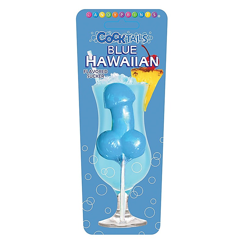 Cocktail Suckers Blue Hawaiian Flavoured Dicky Lollypop - Party Gifts and Novelties