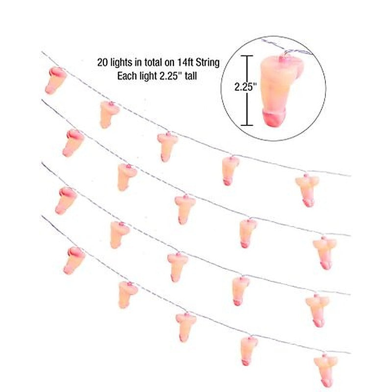 Glitterati Novelty Penis Party String Light by Little Genie - Party Gifts and Novelties