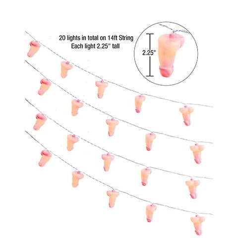 Glitterati Novelty Penis Party String Light by Little Genie - Party Gifts and Novelties