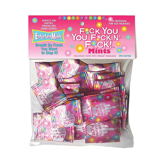 Fuck You You Fuckin Fuck Mints Bulk Bag Of 25 Party Packs - Party Gifts and Novelties