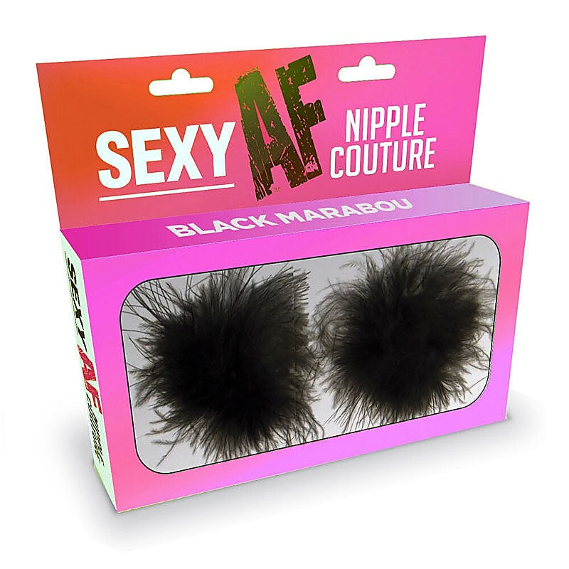 Sexy AF Marabou Reuseable Nipple Pasties by Little Genie - Breast and Nipple Toys