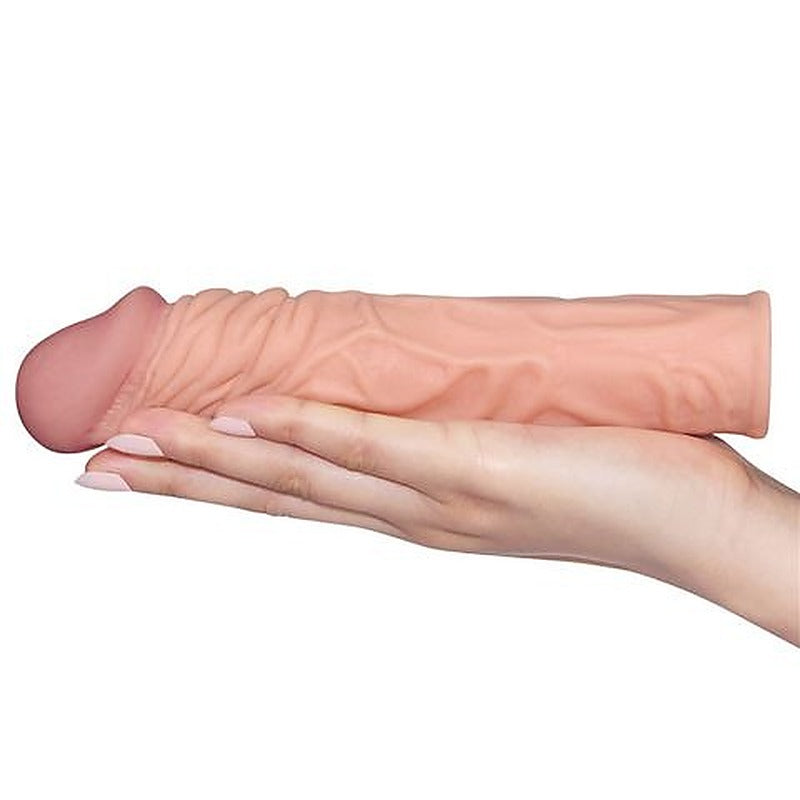 Lovetoy Pleasure X Tender Penis Extension Sleeve 5.1cm Flesh - Penis Sleeves and Extenders