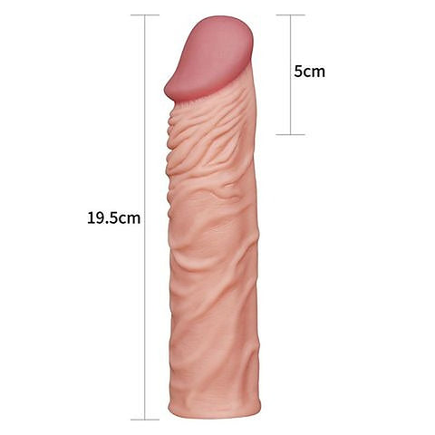Lovetoy Pleasure X Tender Penis Extension Sleeve 5.1cm Flesh - Penis Sleeves and Extenders