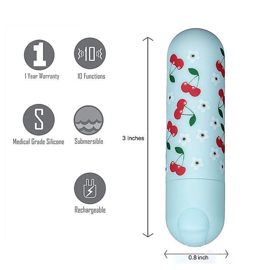 Maia Sherri Multi Function USB Rechargeable Bullet Vibrator Baby Blue - Bullet Vibrators
