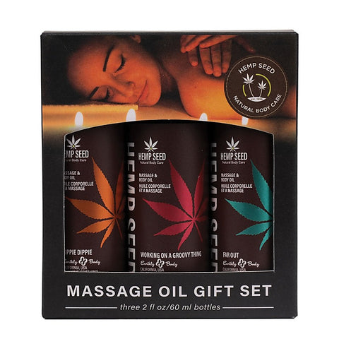 Hemp Seed Summer Scented Massage Oil Trio by Earthly Body - Massage Oils and Lubricants