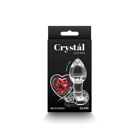 NS Novelties Crystal Desires Small Butt Plug With Red Heart Gem Base - Butt Plugs