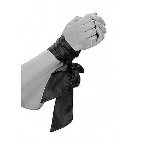 OUCH Black & White Bondage Silky Ribbon by Shots Toys - Cuffs And Restraints