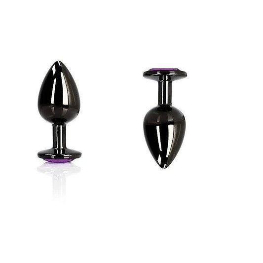 Shots Toys OUCH Heart Gem Base Gunmetal Butt Plug Medium - Butt Plugs