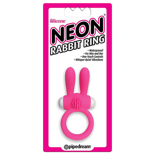 Pipedream Neon Rabbit Vibrating Cock Ring Pink - Vibrating Cock Rings
