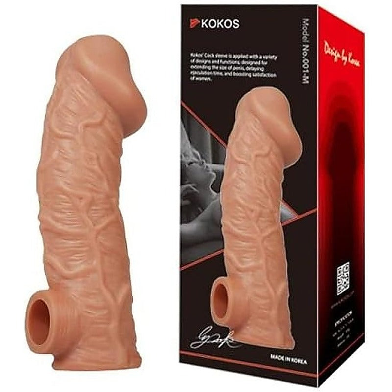Kokos Mens Penis Extension Sleeve 1 Large Flesh - Penis Sleeves and Extenders