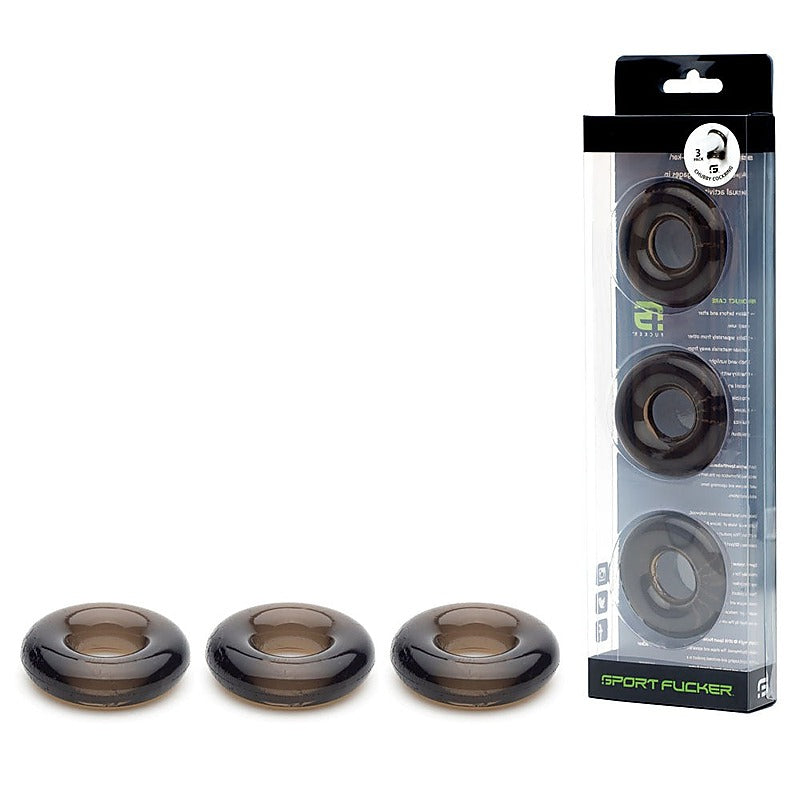 Super Stretchy Rubber Cock Ring Set by Sport Fucker - Cock Ring Sets