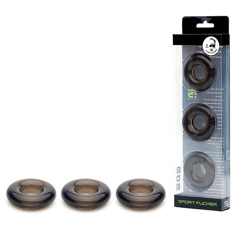 Super Stretchy Rubber Cock Ring Set by Sport Fucker - Cock Ring Sets