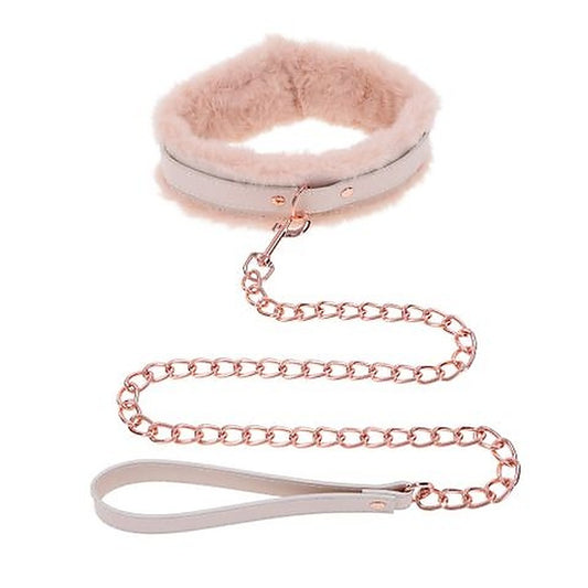 Peaches N CreaMe Fur Collar & Leash by Sportsheets - Collars and Leads