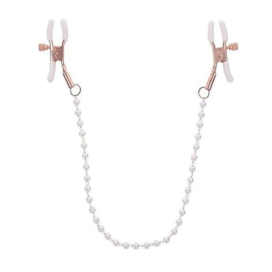 Peaches N CreaMe Pearl Nipple Clamps by Sportsheets - Nipple and Clit Clamps