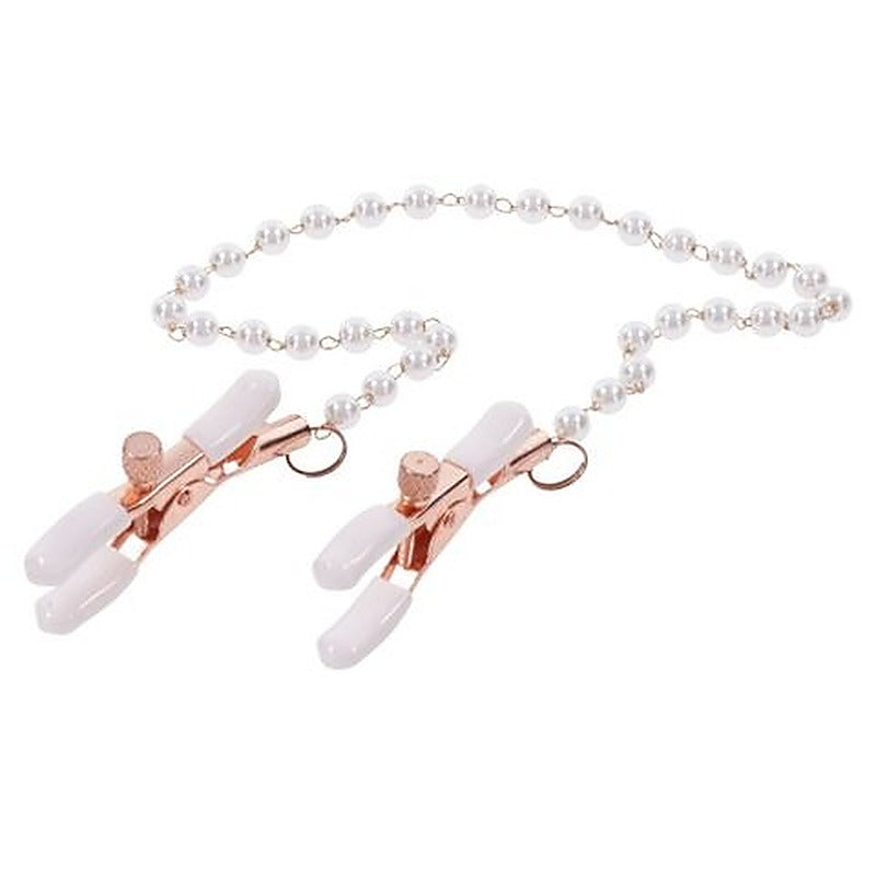Peaches N CreaMe Pearl Nipple Clamps by Sportsheets - Nipple and Clit Clamps