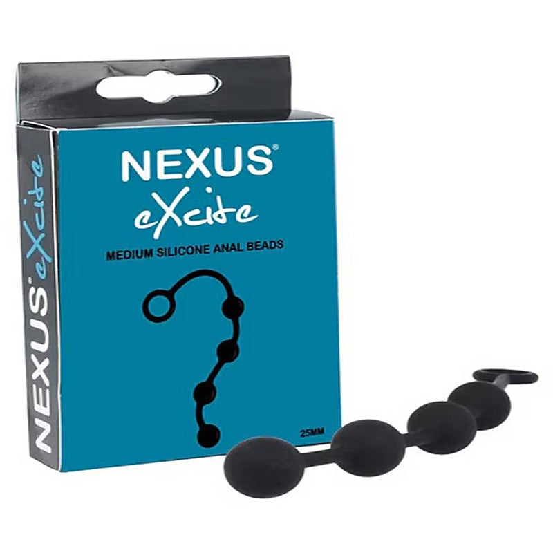 Nexus EXCITE Silicone Anal Beads Black - Anal Beads and Balls