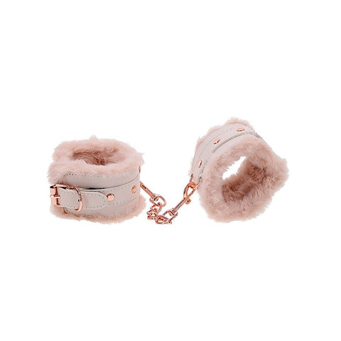 Peaches N Creame Fur Bondage Handcuffs by Sportsheets - Cuffs And Restraints