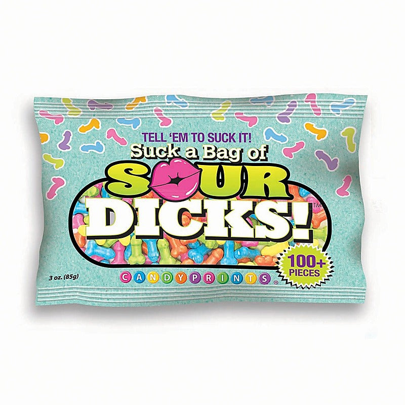 Little Genie Suck A Bag Of Sour Dicks Novelty Pecker Lollies 84g - Bachelorette and Bucks