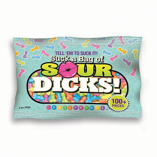 Little Genie Suck A Bag Of Sour Dicks Novelty Pecker Lollies 84g - Bachelorette and Bucks