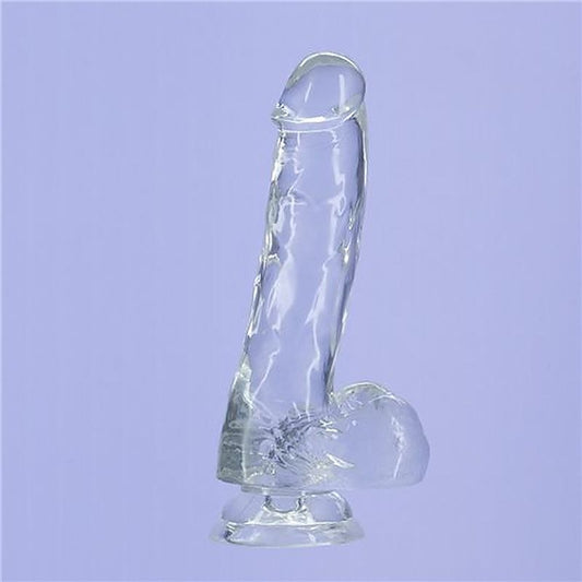 Addiction Crystal Realistic Dildo With Balls Clear - Realistic Dildos