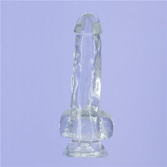 Crystal Addiction Dildo with Balls 6" by BMS Factory - Realistic Dildos