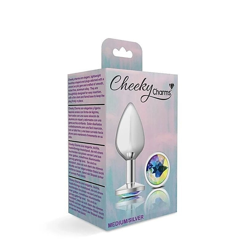Cheeky Charms Silver Round Butt Plug by Viben - Butt Plugs