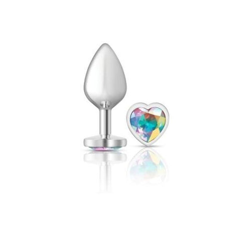 Cheeky Charms Silver Heart Jewel Metal Anal Plug - Butt Plugs