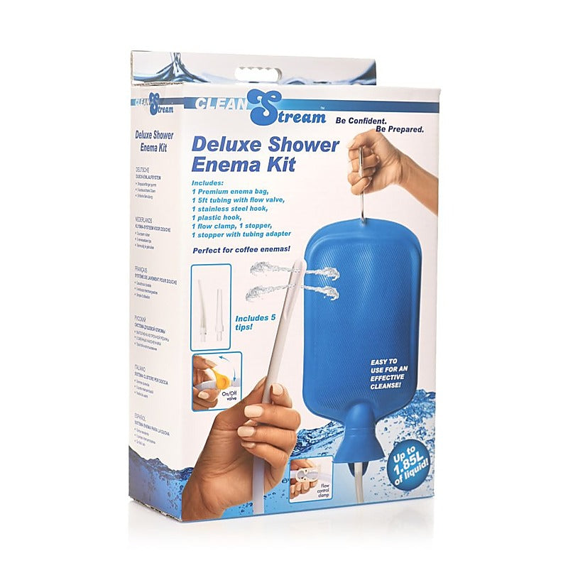 Deluxe Shower Enema Bag and Nozzle Kit by XR Brands - Enemas and Douches