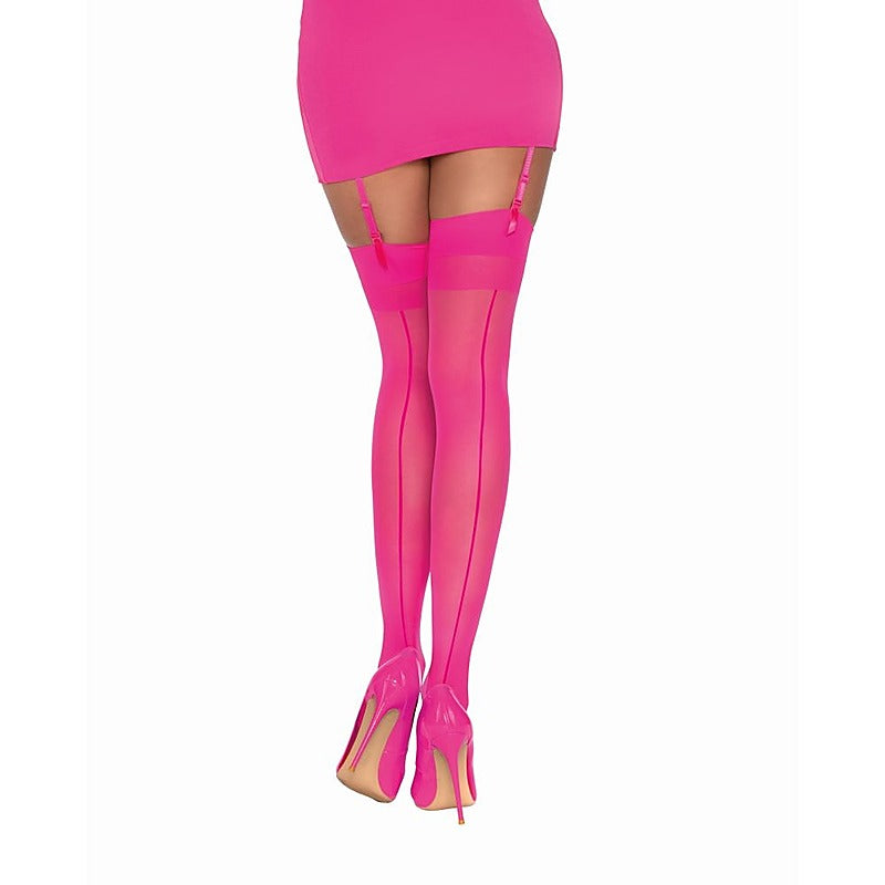 Dreamgirl Back Seam Sheer Thigh High Stockings - Hosiery