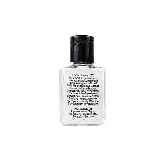 Elbow Grease H2O MAXXX Water Based Lubricant Gel Travel Size 24ml - Water Based Lubes