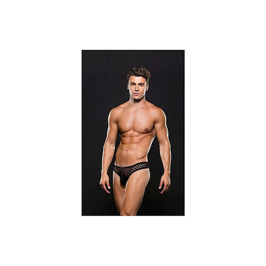 Envy Modern and Sexy Fishnet Mens Thong Black - Jocks and G-Strings