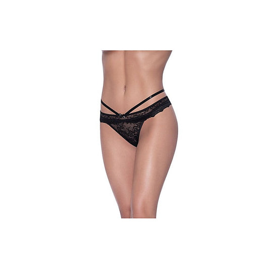 Exposed Lingerie Peek-A-Boo Cheeky G-String Panty Black - G-Strings, Panties and Shorts