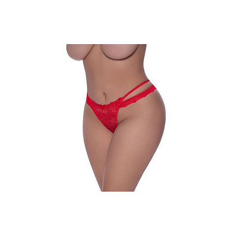 Exposed Lingerie Cross Elastic Strap Split Cheeky Womens - G-Strings, Panties and Shorts