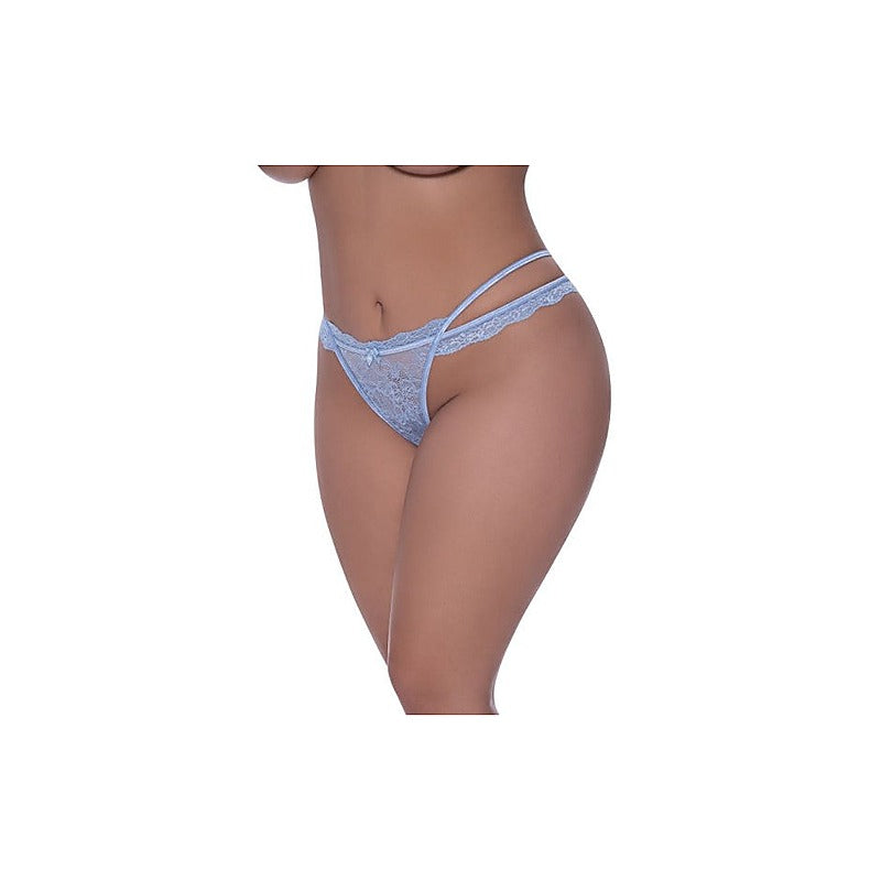 Exposed Lingerie Cross Elastic Strap Split Women's Thong - G-Strings, Panties and Shorts