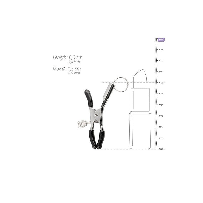 Screw Metal Nipple Clamps With Attachment Ring by Easytoys - Nipple and Clit Clamps