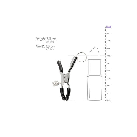 Screw Metal Nipple Clamps With Attachment Ring by Easytoys - Nipple and Clit Clamps