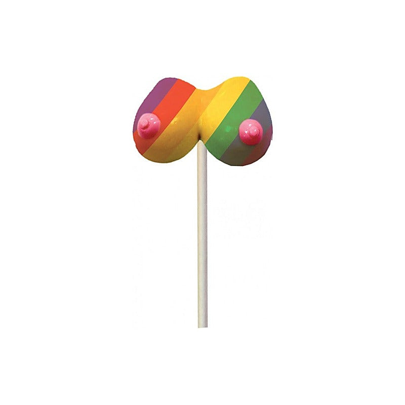 Rainbow Boobie Shaped Candy Pop by Hott Products - Party Gifts and Novelties