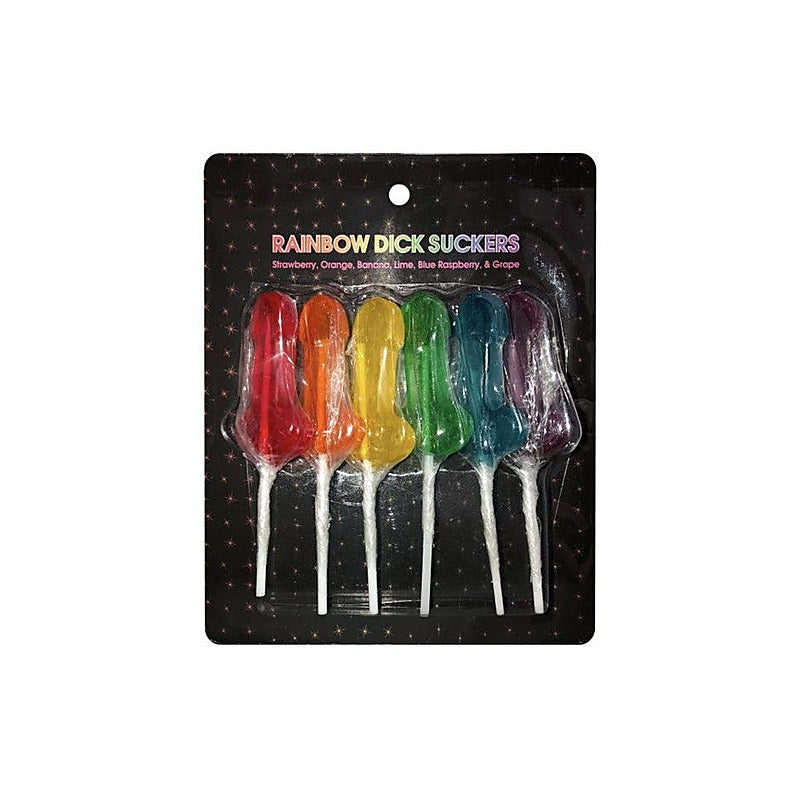 Kheper Edible Rainbow Dick Suckers 6 Piece - Party Gifts and Novelties