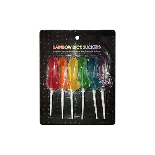 Edible Rainbow Dick Suckers 6 Piece by Kheper Games - Party Gifts and Novelties