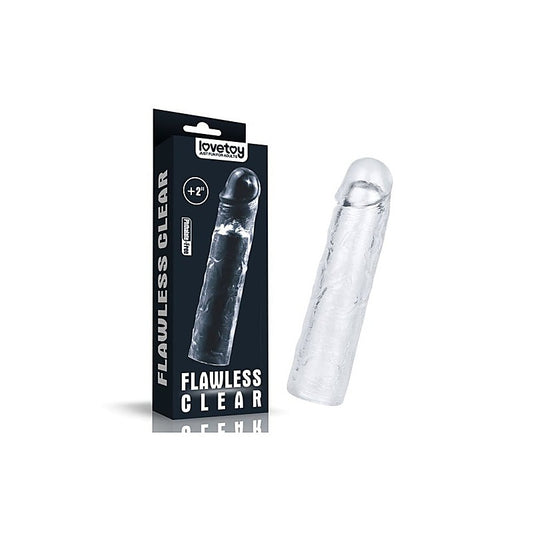 Lovetoy Clear Penis Extender Sleeve Plus 2 Inch - Penis Sleeves and Extenders