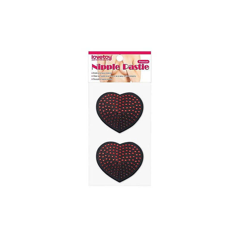 Reusable Red Diamond Heart Nipple Pasties by Lovetoy - Breast and Nipple Toys
