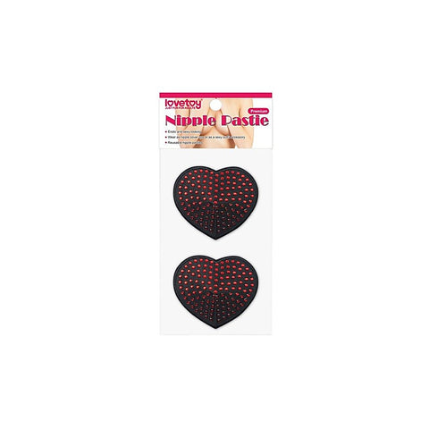 Reusable Red Diamond Heart Nipple Pasties by Lovetoy - Breast and Nipple Toys